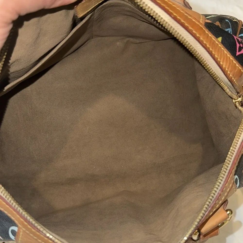 Authentic Louis Vuitton White Noir Multicolor Courtney MM bag